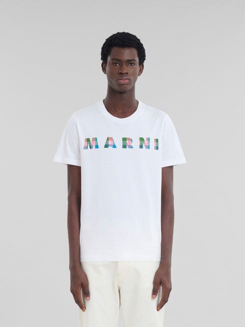 MARNI T-Shirt With Gingham Marni Logo Mens Apparel